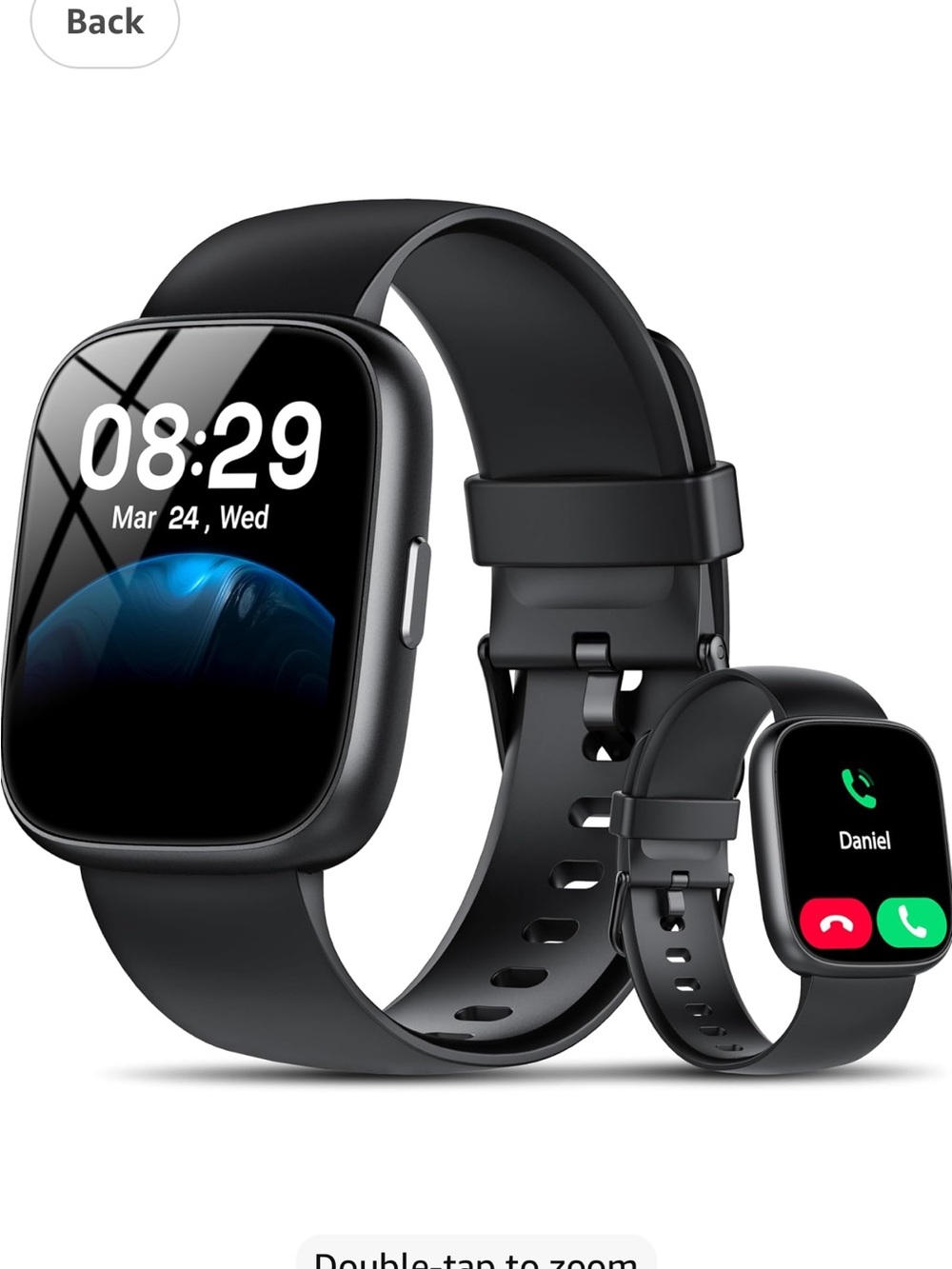 Black Smart Fitness Watch with Touchscreen